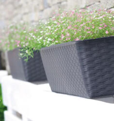  Balkonláda rattan ALÁTÉTTEL, ISR400P, 40 cm SÖTÉTBARNA (10 db/csomag) - ár/db (PE-5920)