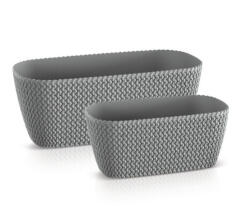  Balkonláda fonott, DSPC400, 40 cm, SZÜRKE (5 db/csomag) - ár/db (PE-5938)