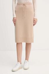 United Colors of Benetton szoknya gyapjúkeverékből - bézs M