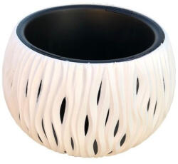  Virágtál, betét+akasztó, 37 cm DSK370WS HULLÁMOS FEHÉR (PE-5975)