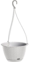  Kaspó akasztós RATTAN DRLW240 FEHÉR (PE-6125)