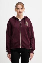 Tommy Hilfiger pamut melegítőfelső bordó, nyomott mintás, kapucnis, WW0WW46126 - burgundia M