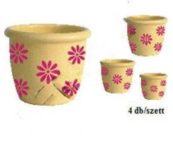  Agyag HORDÓ SZETT FEHÉR alap/PINK virág (PE-1637)