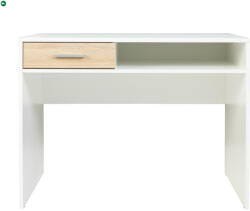BIM Furniture Íróasztal Fehér Színben Sonoma Tölgy Fiókkal. Méret: 100x59 cm