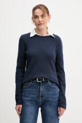 Tommy Hilfiger gyapjú pulóver könnyű, sötétkék, WW0WW40264 - sötétkék L