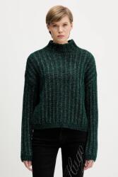 HUGO BOSS pulóver gyapjúkeverékből meleg, zöld, félgarbó nyakú, 50550210 - zöld M