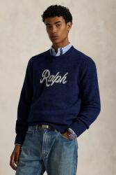 Ralph Lauren pulóver gyapjúkeverékből könnyű, sötétkék, 710979098 - sötétkék M