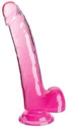 King Cock Plus King Cock - átlátszó Dildó Herékkel 20, 3 Cm Rózsaszín (d-236641)
