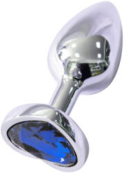 Sunfo - plug anal metalic cu cristal albastru în formă de inimă