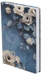 TopTimer Határidőnapló TOPTIMER Joy J022 B/6 napi fehér lapos Fehér rózsa Metalizált ezüst 2026 (T022J-316)