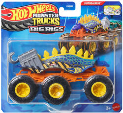 Mattel Hot Wheels Monster Trucks: Big Rigs Motosaurus cu șase roți, camion de tractare 1/64 - Mattel (HWN86/JCH43)