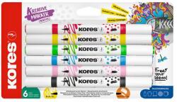 Kores Dekormarker készlet, akril, 1-2 mm, kétvégű, KORES K-Kreative , 6 különböző szín (23061.21) - fodicoaruhaz