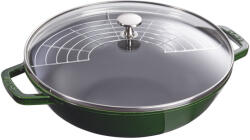 Staub Specialties | Wok üvegfedővel 30 cm | kerek | öntöttvas | bazsalikomzöld (40511-465-0)