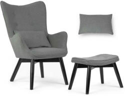 Sofotel Skandináv stílusú szárnyas szék lábtartóval, szürke - Sofotel (2040)