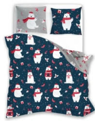  2 részes 140x200 cm karácsonyi pamut ágynemű huzat - jegesmaci