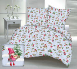  Kislány - szánkó mintás 3 részes pamut karácsonyi ágynemű garnitúra - világos szürkéskék - 140x200 cm