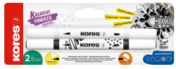 Kores Dekormarker készlet, akril, 1-2 mm, kétvégű, KORES " K-Kreative", 2 különböző szín (COIK23021)