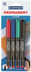 Centropen Alkoholos marker készlet, 1mm, M, Centropen 2846 bliszteres, 4 klf. szín (628460404) - iroda-ellatas
