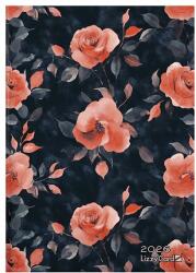 Lizzy Card Határidőnapló LIZZY CARD B/6 heti keménytáblás Night roses 2026. 21777 (21777)