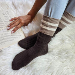 Aura Via Női gyapjú zokni szett csíkos-bordás - 5 pár 35-38 100098