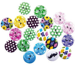 Kreatív Junior gomb, mintás, 20mm, 20 db/csomag (137791)