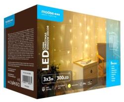 Modee Karácsonyi LED Dekoráció Fényfüggöny Adapteres C3006(300LED/3m x 3m) warm