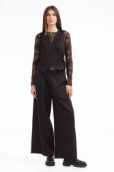 Shopika Compleu elegant dama cu vesta si pantaloni drepti, negru Talie unica