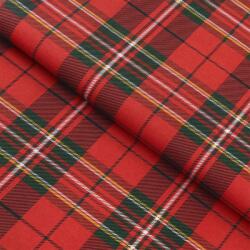 Goldea karácsonyi flanel szövet - piros kockás 240 cm