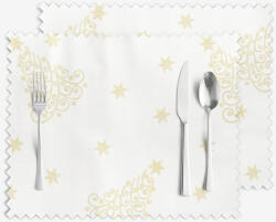 Goldea karácsonyi teflonbevonatú reggeliző alátét - aranyszínű karácsonyfák és csillagok - 2 db 30 x 40 cm