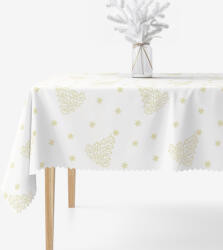 Goldea karácsonyi teflonbevonatú asztalterítő - aranyszínű karácsonyfák és csillagok 140 x 220 cm