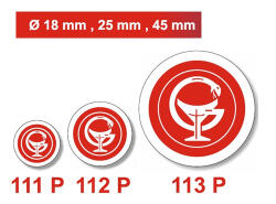  Gyógyszertári címke - Szigillum PIROS kör 45mm (113P)