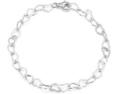 BeSpecial Bratara argint 925 placata cu rodiu, cu inimioare 18 cm, 5 mm (BRR126)