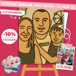 Számfestő Portré - Minimalista Flat Art Stílusban - 60×70 cm (Keretre feszítve) (minimalflatart00125-60X70-KF)