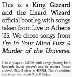 King Gizzard & The Lizard Wizard Songs From I'm In Your Mind Fuzz & Murder of the Universe Live In Athens '25