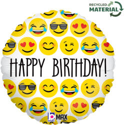  Happy Birthday Emoji fólia lufi 46 cm (GBB36275) - csucsajandek