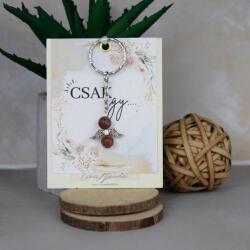 csucsajandek Ásvány angyalka kulcstartó-Leopárd jáspis (CSW231433)