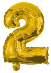  Arany Gold mini 2-es szám fólia lufi 32 cm (PNN89643) - csucsajandek