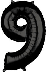  Black Szám 9 Fólia lufi 66x43 cm (DPA3885001) - csucsajandek