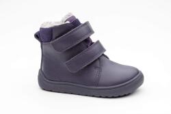 Protetika cizme de iarnă barefoot pentru fete BEKA PURPLE | încălțăminte de iarnă cu închidere cu scai și membrană PRO-tex | ghete mov până la gleznă cu talpă flexibilă - 24