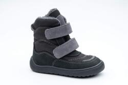 Protetika ghete de iarnă barefoot pentru copii NUT BLACK | încălțăminte de iarnă cu închidere Velcro și membrană PRO-tex | ghete negre până la gleznă cu talpă flexibilă - 31