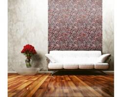 DIMEX ART Tapet vlies de lux abstract floral roșu și alb