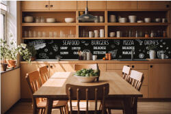 DIMEX ART Fototapet pentru bucătărie - semn negru de restaurant 420 x 60 cm