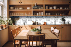 DIMEX ART Fototapet pentru bucătărie - semn alb de restaurant 420 x 60 cm