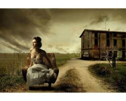 DIMEX ART Fototapetă vlies fată într-un fotoliu 375 x 250 cm