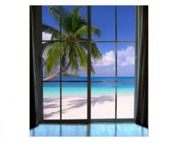 DIMEX ART Fototapetă vlies plajă din afara ferestrei 225 x 250 cm
