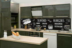 DIMEX ART Fototapet pentru bucătărie - semn negru de restaurant 260 x 60 cm