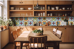 DIMEX ART Fototapet pentru bucătărie - plăci ceramice mexicane 420 x 60 cm