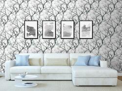 DIMEX ART Tapet vlies de lux cramuri alb-negru