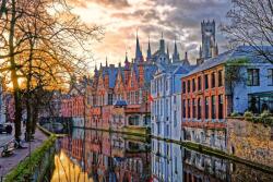 DIMEX ART Fototapetă vlies canalele din brugge 375 x 250 cm