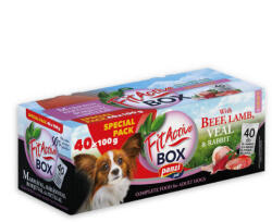 FitActive | DOG FITABOX Lamb & Rabbit (marha, borjú, bárány, nyúl) - nedves eledel válogatás szószban, kutyák részére - 40x100g
